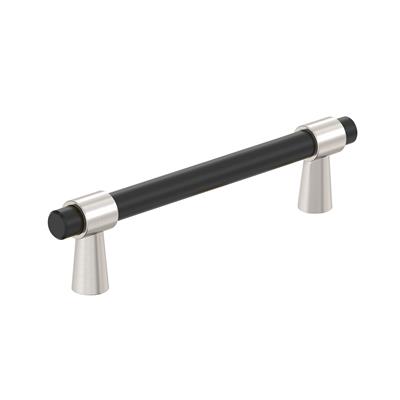 Amerock Mergence 3-3/4 Inch cc Cabinet Pull Matte Black/Satin Nickel