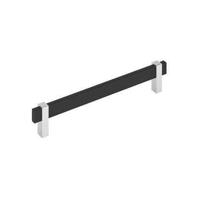Amerock Mulino 7-9/16 Inch cc Cabinet Pull Matte Black/Polished Chrome