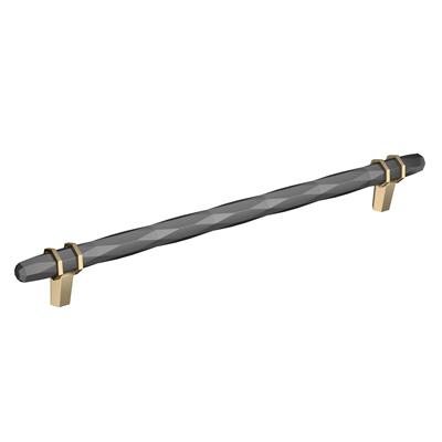 Amerock London 10-1/16 Inch cc Cabinet Pull Black Chrome/Golden Champagne