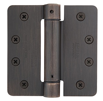 Emtek 4 Inch Steel Spring Door Hinges with 1/4 Inch Round Corners (pair)