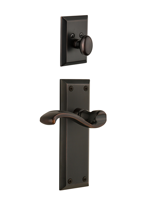 Grandeur Fifth Avenue Handleset with Portofino Lever - (Interior Half Only, with Deadbolt)