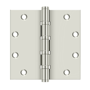 Deltana Square 5 Inch x 5 Inch Ball Bearing Hinge, Polished Nickel