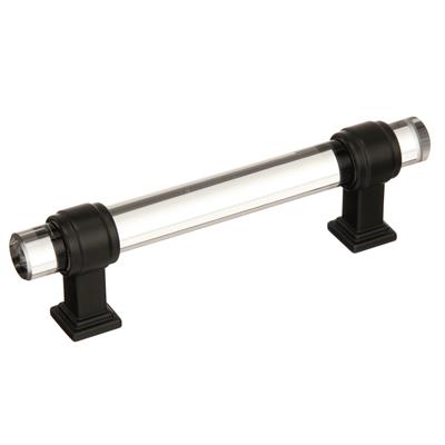 Amerock Glacio 3-3/4 Inch cc Cabinet Pull Clear/Black Bronze