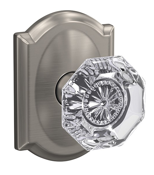 Schlage Custom Alexandria Glass Knob with Camelot Trim
