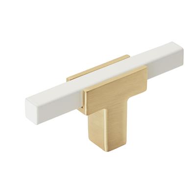 Amerock Urbanite 2-3/4 Inch Cabinet Knob Brushed Gold/White
