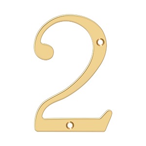 6 Inch Numbers, Solid Brass Number 2
