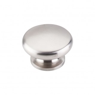 Top Knobs SS19 Stainless Steel Collection Flat Round Knob 1 1/2 Inch Brushed Stainless Steel