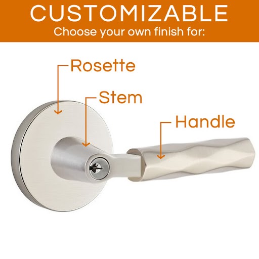 Emtek Select - Customizable Tribeca L-Square Keyed Entrance Lever with Disk Rosette