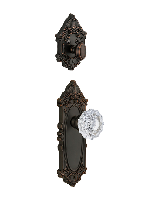 Grandeur Grande Victorian Handleset with Versailles Knob - (Interior Half Only, with Deadbolt)