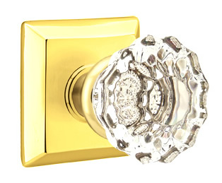 Emtek Astoria Clear Knob with Quincy Rosette