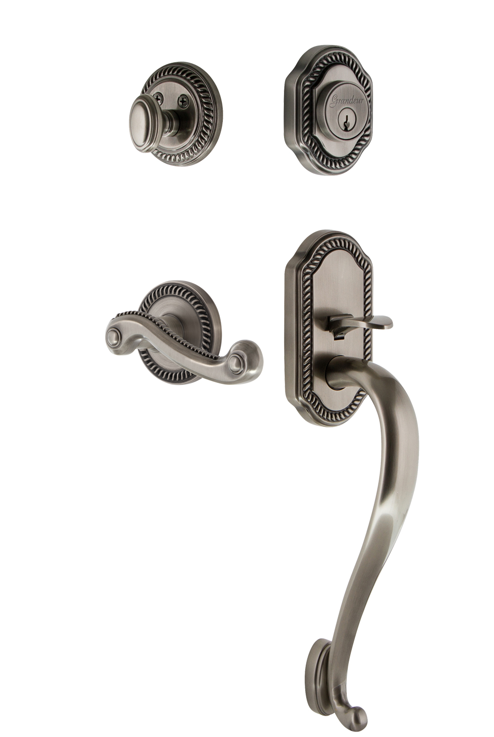 Grandeur Newport Handleset with S Grip and Newport Interior Plates