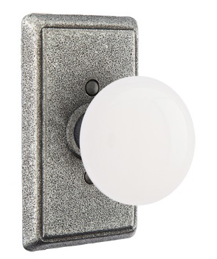 Emtek Madison Ivory Knob with Style 3 Rosette