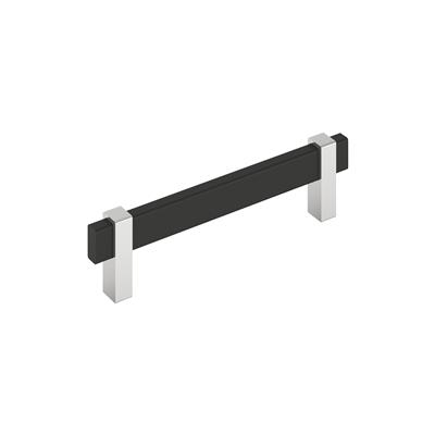 Amerock Mulino 5-1/16 Inch cc Cabinet Pull Matte Black/Polished Chrome