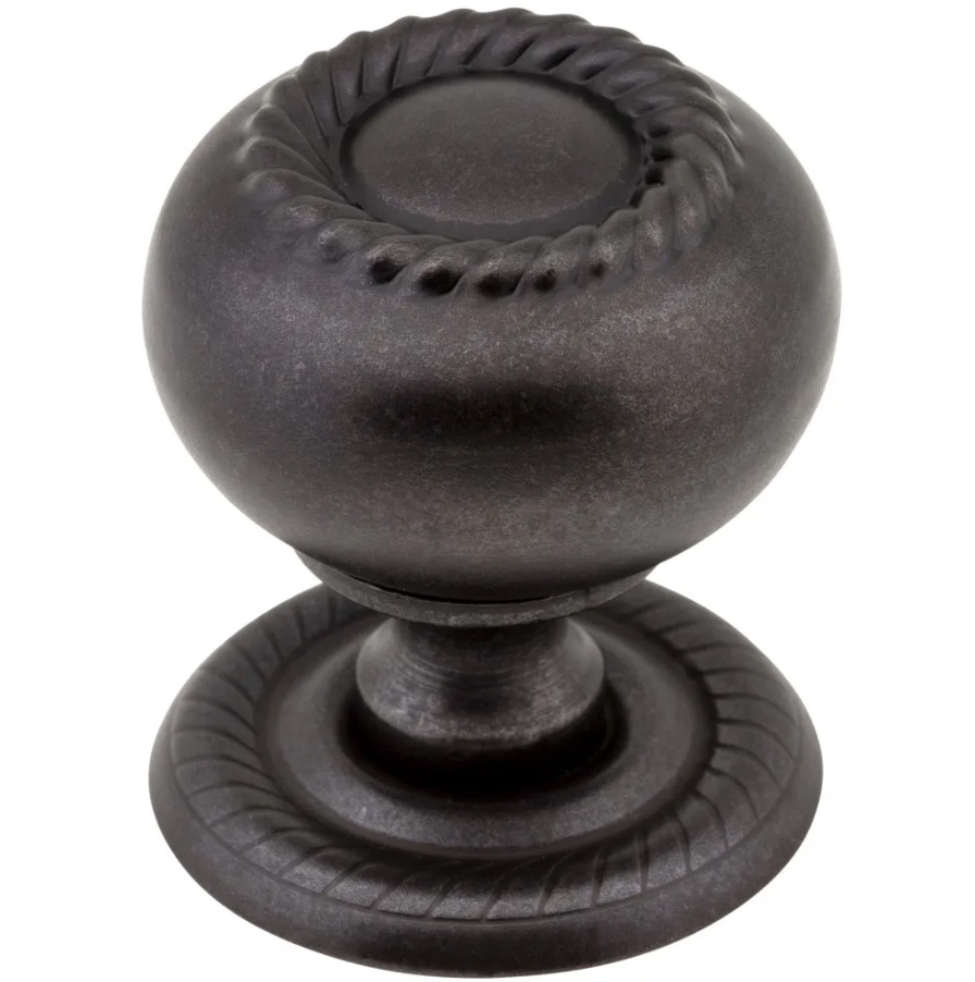 Hardware Resources 1-1/4" Diameter Gun Metal Rope Rhodes Cabinet Knob