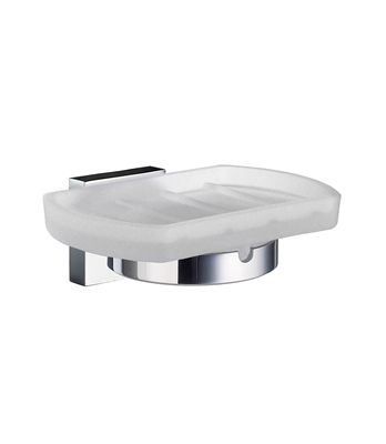 Smedbo House Collection Holder with Glass Soap Dish - Polished Chrome