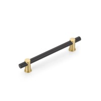 Schaub Fonce 6 inch CC Cabinet Pull in Matte Black with Satin Brass Stem