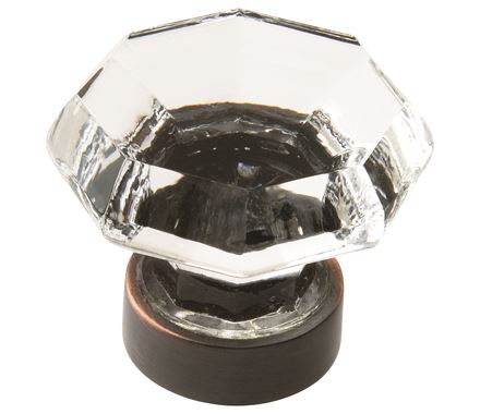 Amerock Traditional Classics 1 5/16 Inch Cabinet Knob Clear/Oil-Rubbed Bronze