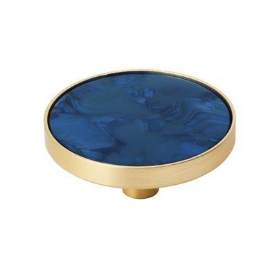 Amerock Accent 2 Inch Cabinet Knob In Gold/Navy Blue