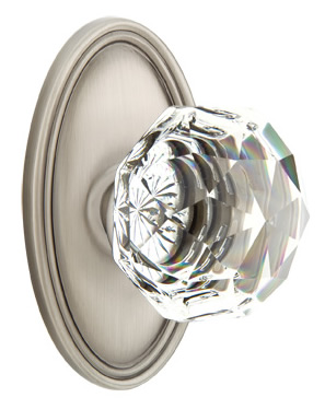Emtek Diamond Crystal with Oval Rosette