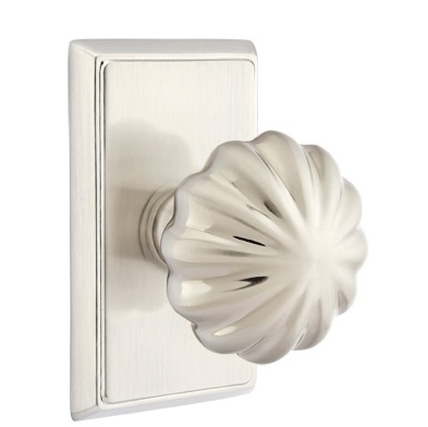 Emtek Melon Knob with Rectangular Rosette
