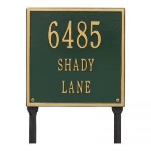 Whitehall Personalized Square Plaque - Standard - Lawn - 3 line
