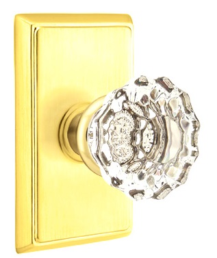 Emtek Astoria Clear Knob with Rectangular Rosette