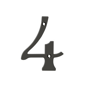 4 Inch Numbers, Solid Brass Number 4