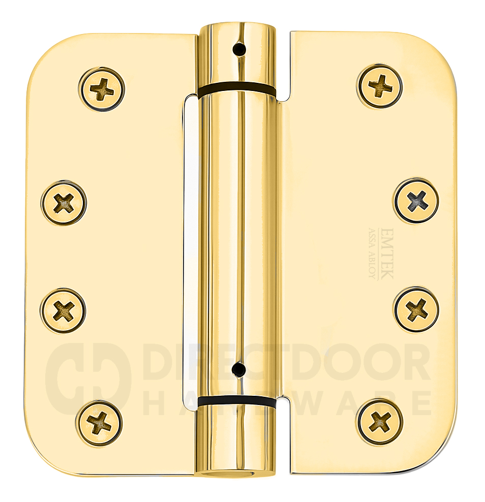 Emtek 4 Inch Steel Spring Door Hinges with 5/8 Inch Round Corners (pair)