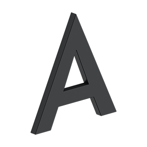 4 Inch Letter A, B Series With Risers, Stainless Steel