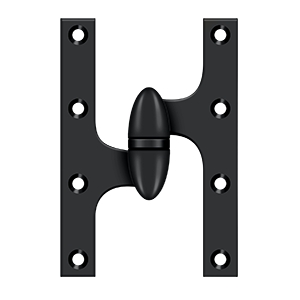Deltana 6 Inch x 4 Inch Right Hand, Olive Knuckle Hinge, Paint Black