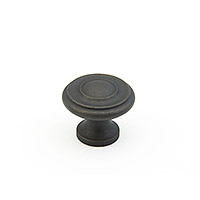 Schaub Traditional Designs Round Knob 1 1/4 inch dia Distressed Bronze