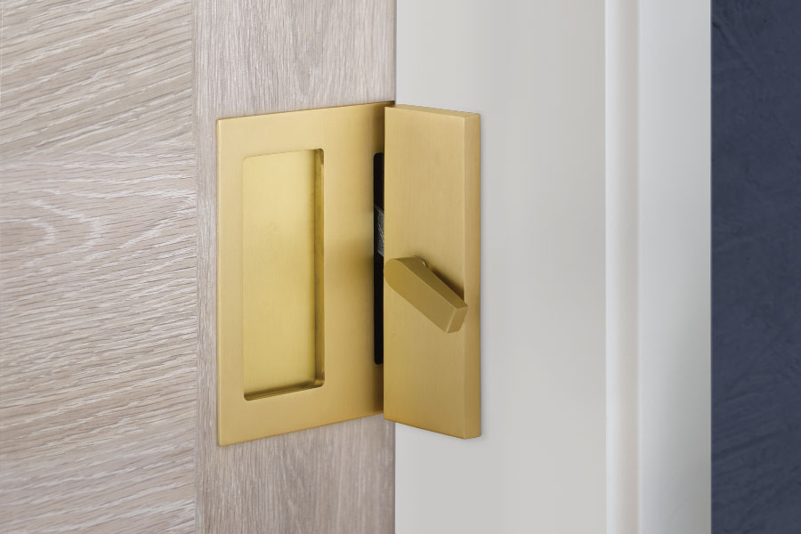 Emtek Barn Door Privacy Lock with Integrated Flush Pull - Wide