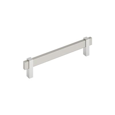Amerock Mulino 6-5/16 Inch cc Cabinet Pull Satin Nickel/Polished Chrome