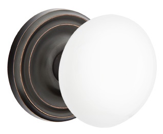 Emtek Ice White Knob with Regular Rosette