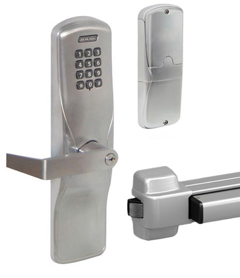 Schlage CO100 Keyless Lock with Von Duprin 22EO Panic Bar Set