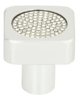 Atlas Homewares Crystal Square Inset Knob 1 Inch Matte Chrome