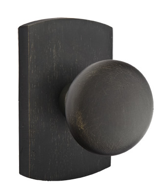 Emtek Sandcast Bronze Winchester Door Knob with Style 4 Rosette