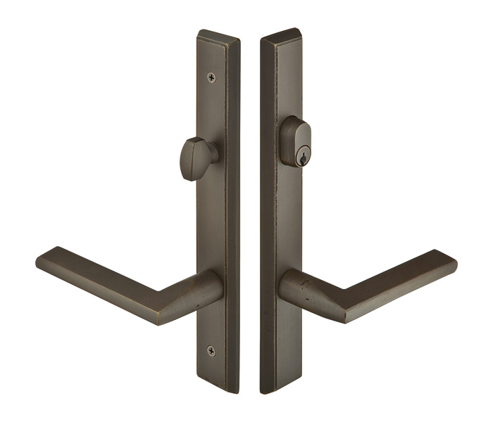 Emtek Configuration 4 Sandcast Rectangular 1 1/2 Inch x11 Inch Multi Point Lock Trim Only