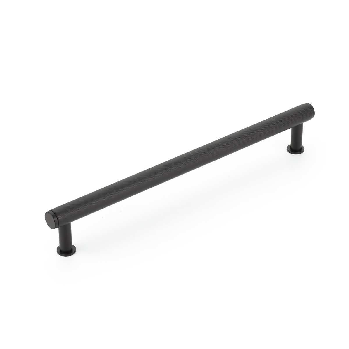 Schaub Pub House, 12 Inch cc, Knurled Matte Black Appliance Pull