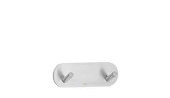 Beslagsboden Design Double Mini Self-Adhesive Hook - Brushed Stainless Steel