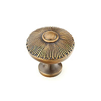 Schaub Sunburst 1 1/2 inch Round Knob with Backplate in Estate Dover
