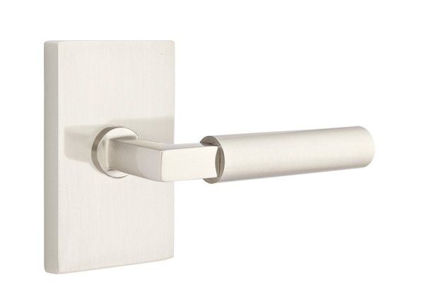 Emtek Hercules Lever Handle with Modern Rectangular Rosette