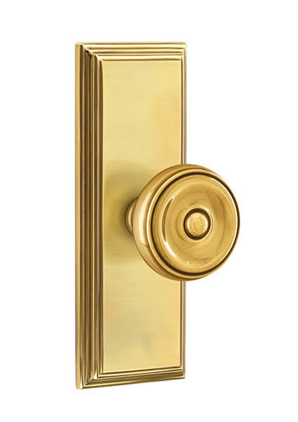 Emtek Waverly Knob with 7 Inch Wilshire Sideplate