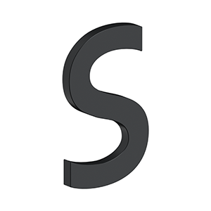 4 Inch Letter S, B Series With Risers, Stainless Steel