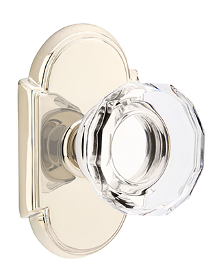 Emtek Lowell Crystal Knob with Style 8 Rosette