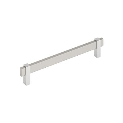 Amerock Mulino 7-9/16 Inch cc Cabinet Pull Satin Nickel/Polished Chrome
