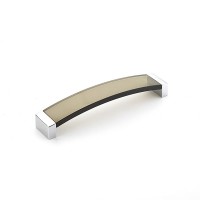 Schaub Positano 160 mm CC Smoke Arched Cabinet Pull in Polished Chrome