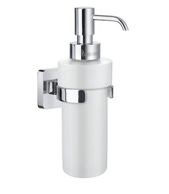 Smedbo Ice Holder Porcelain Soap Dispenser with Holder - Polished Chrome