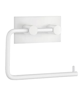 Beslagsboden Design Steel Square Base Toilet Roll Holder - White Stainless Steel