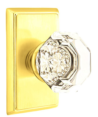 Emtek Old Town Clear Knob with Rectangular Rosette